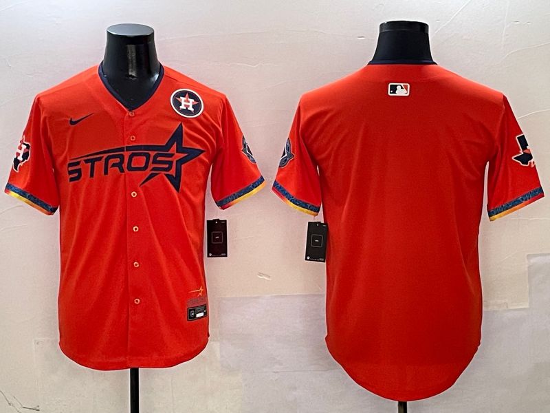 Men Houston Astros Blank Orange Fourth generation Joint Name Nike 2025 MLB Jersey style 2
